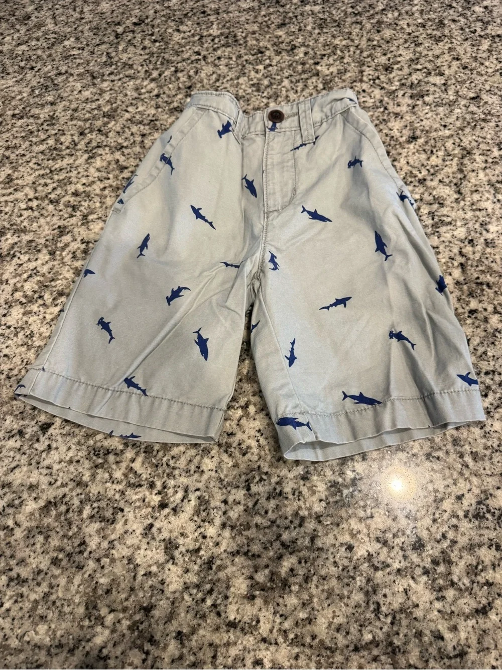 Oshkosh Light Blue Boys' Shark Print Cotton Shorts